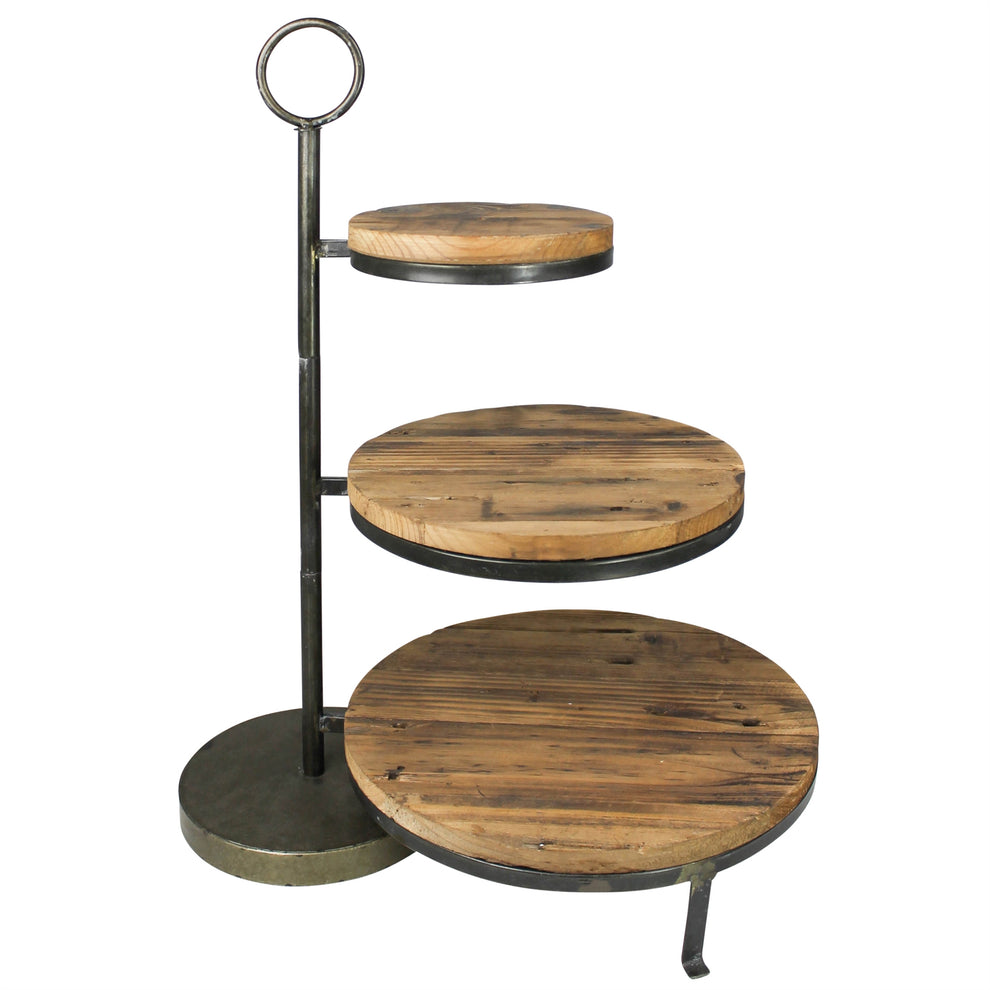 Catalina Three-Tier Staggered Stand, Wood-2