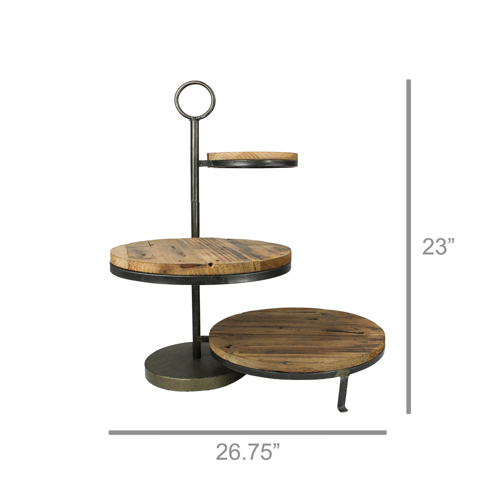 Catalina Three-Tier Staggered Stand, Wood-3