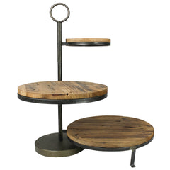 Catalina Three-Tier Staggered Stand, Wood By HomArt