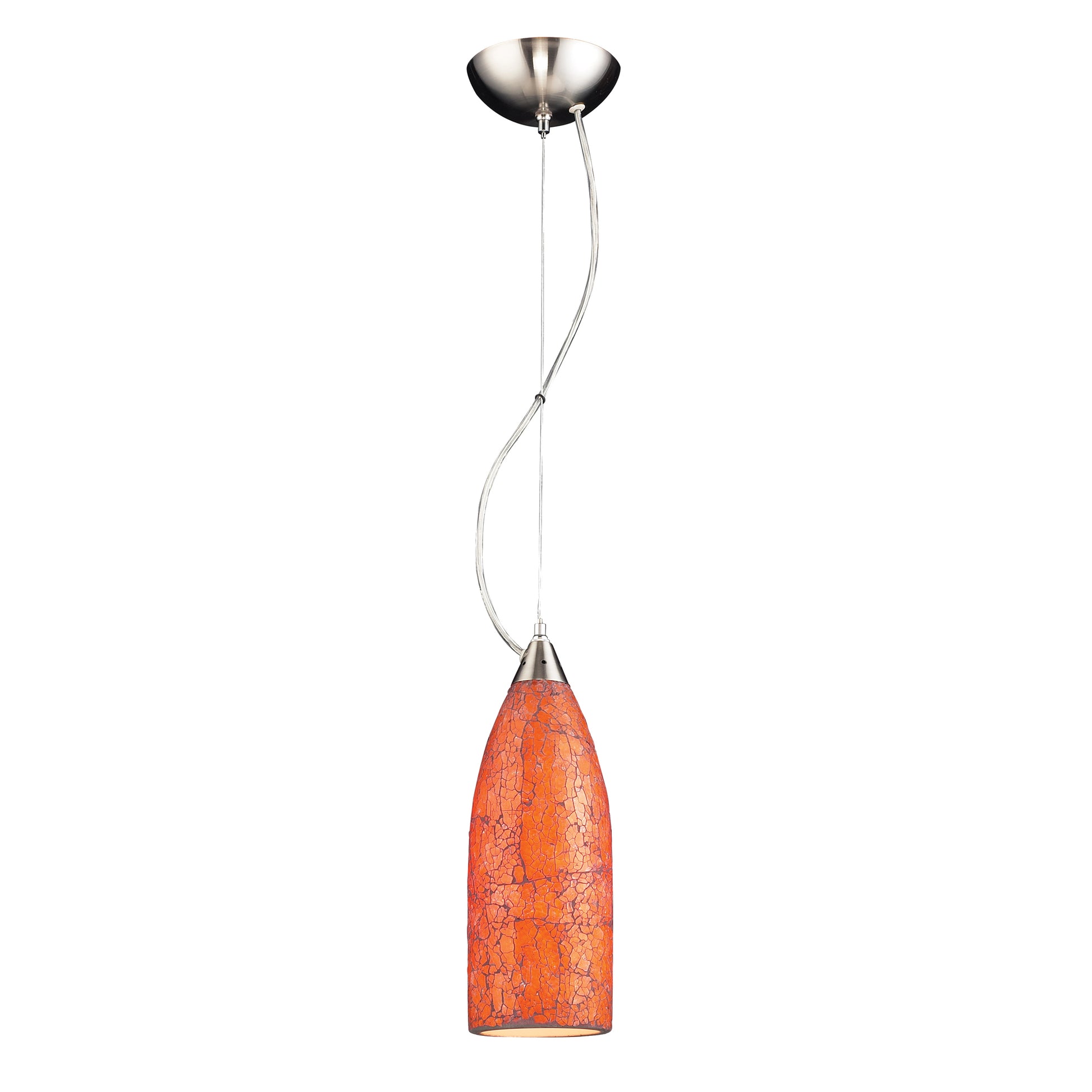 VENITO COLLECTION 1-LIGHT PENDANT in SATIN NICKEL with AUTUMN SUNSET GLASS ELK Lighting | Pendant Lamps | Modishstore