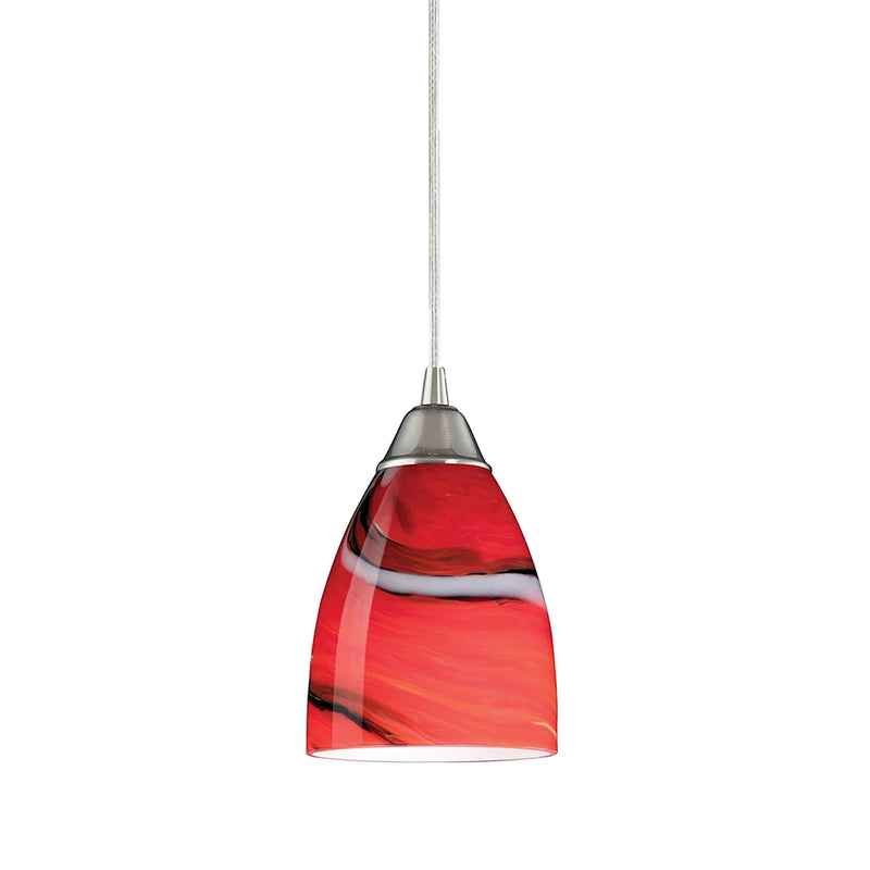 Pierra 1-Light Mini Pendant in Satin Nickel with Candy Glass ELK Lighting | Pendant Lamps | Modishstore