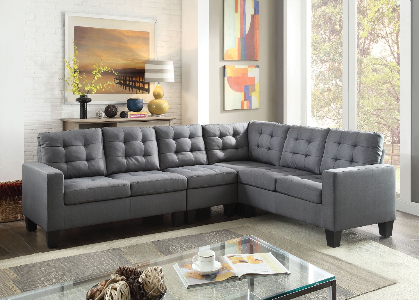 Earsom Sectional Sofa By Acme Furniture | Sectional | Modishstore