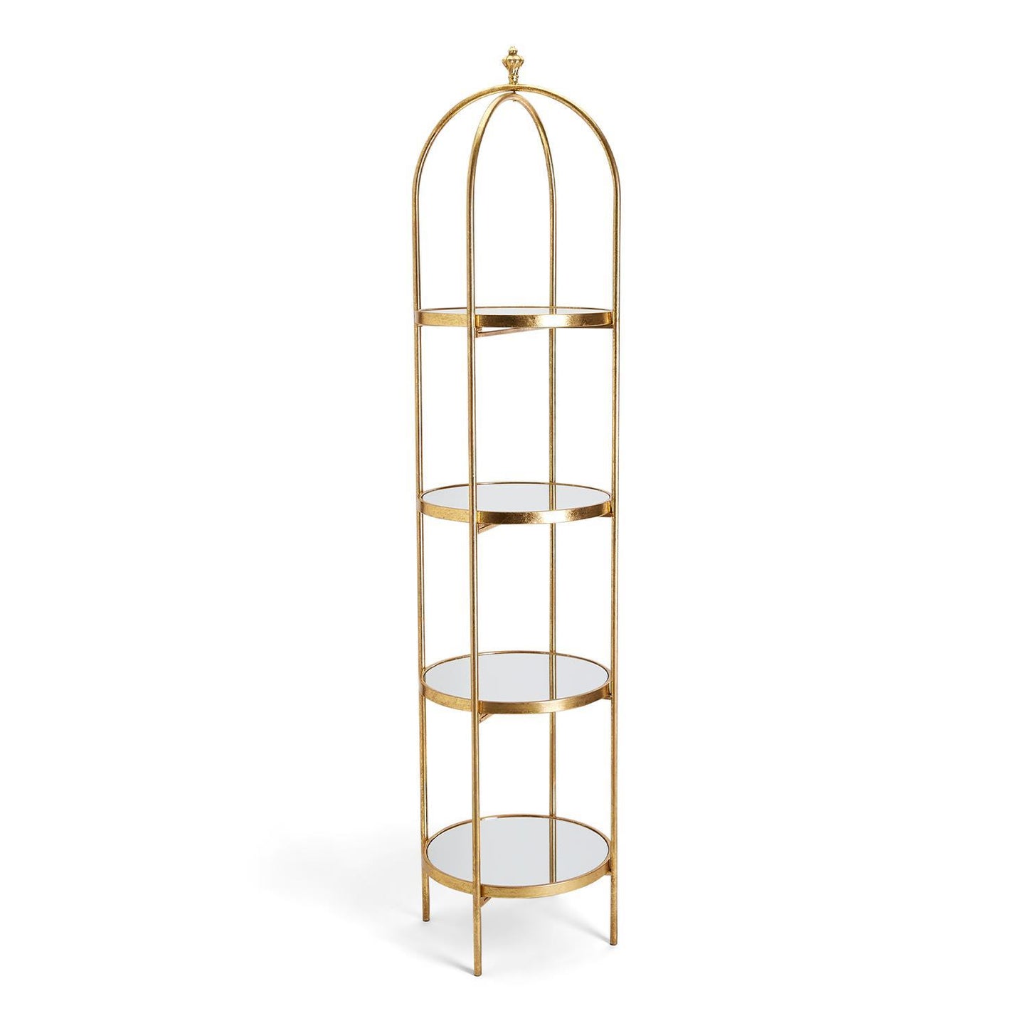 Golden Etagere with 4 Mirror Glass Shelves By Two's Company | Shelves & Shelving Units | Modishstore - 2