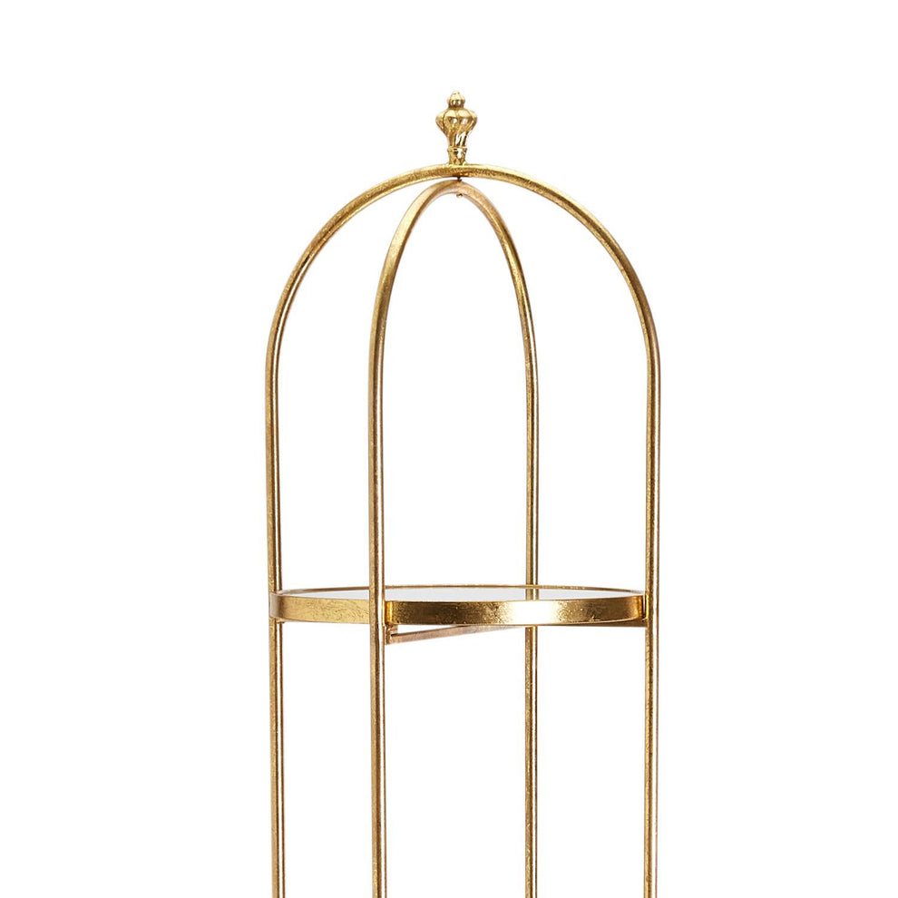 Golden Etagere with 4 Mirror Glass Shelves By Two's Company | Shelves & Shelving Units | Modishstore - 3