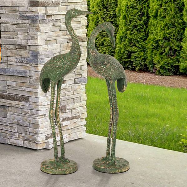 Bashful Cranes S/2 (17"H, 16"H By SPI Home | Outdoor Decor | Modishstore-2
