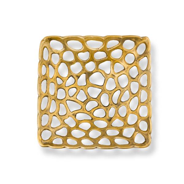 Brass Finish Square Bowls S/2 By SPI Home | Bowls | Modishstore-4