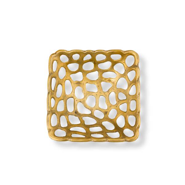 Brass Finish Square Bowls S/2 By SPI Home | Bowls | Modishstore-5