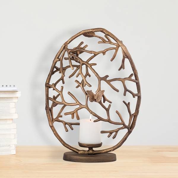 Twig Large Round Pillar Candle By SPI Home | Candles | Modishstore-2