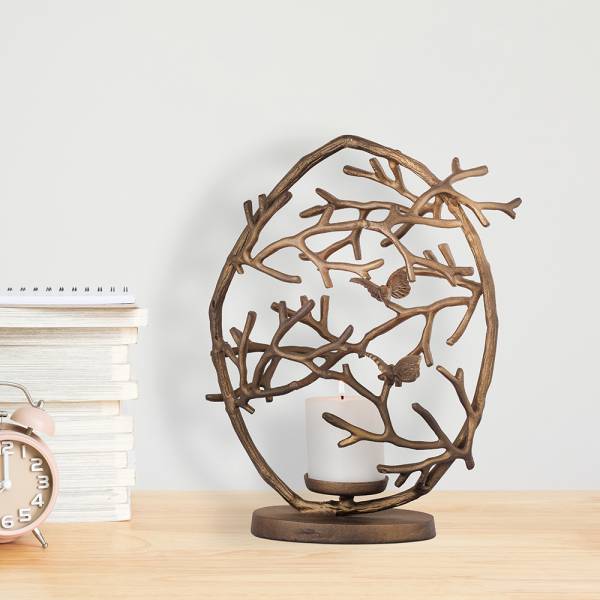 Twig Small Round Pillar Candle By SPI Home | Candles | Modishstore-2