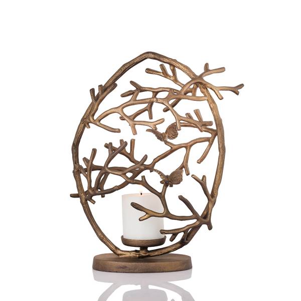 Twig Small Round Pillar Candle By SPI Home | Candles | Modishstore-3