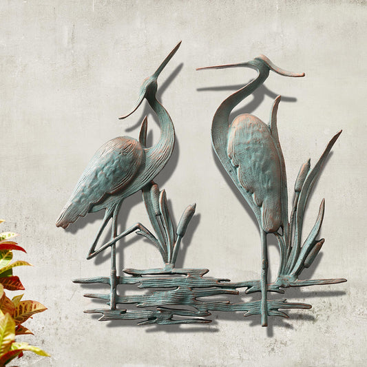 Double Garden Heron Wall Plaqu By SPI HOME | Wall Decor | Modishstore