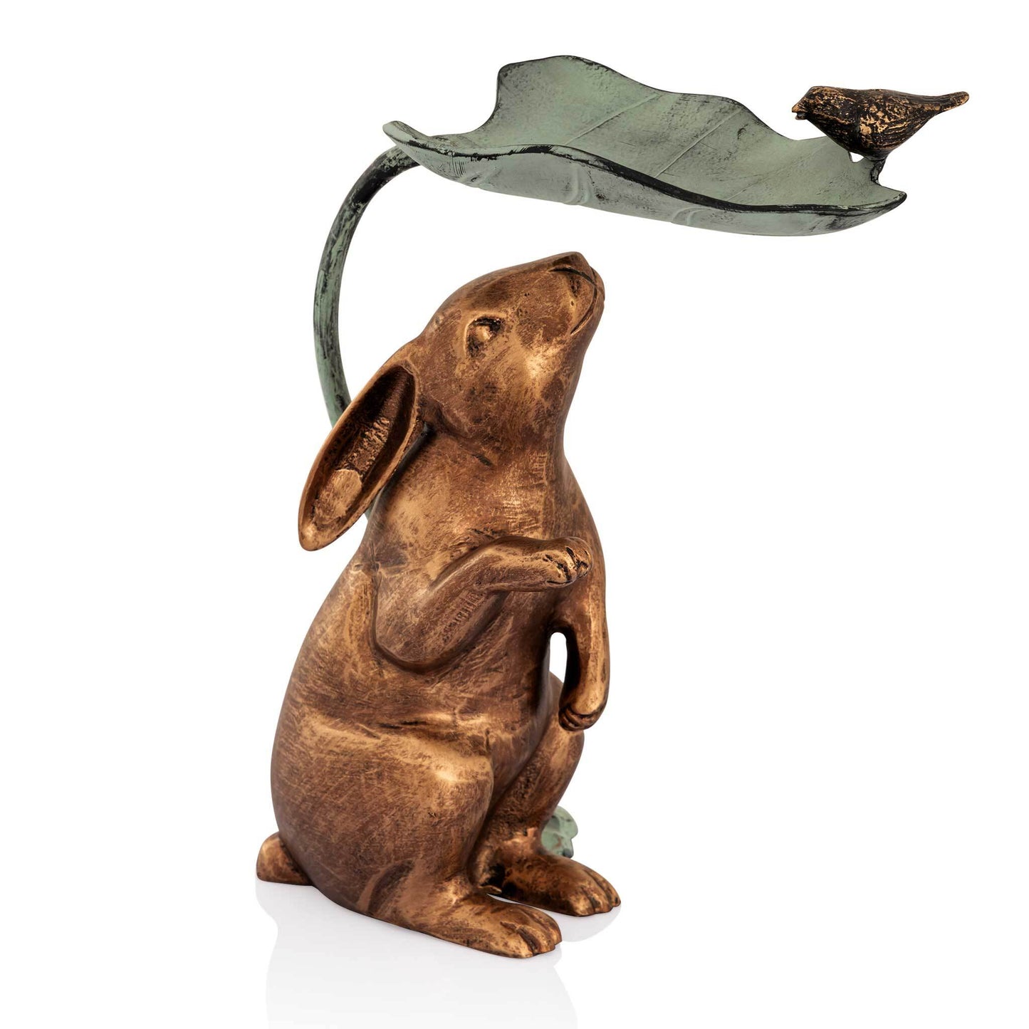 Rabbit, Bird and Leaf Birdfeed By SPI HOME | Garden Sculptures & Statues | Modishstore