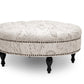Baxton Studio Palfrey Beige Script Print Modern Tufted Ottoman | Modishstore | Ottomans