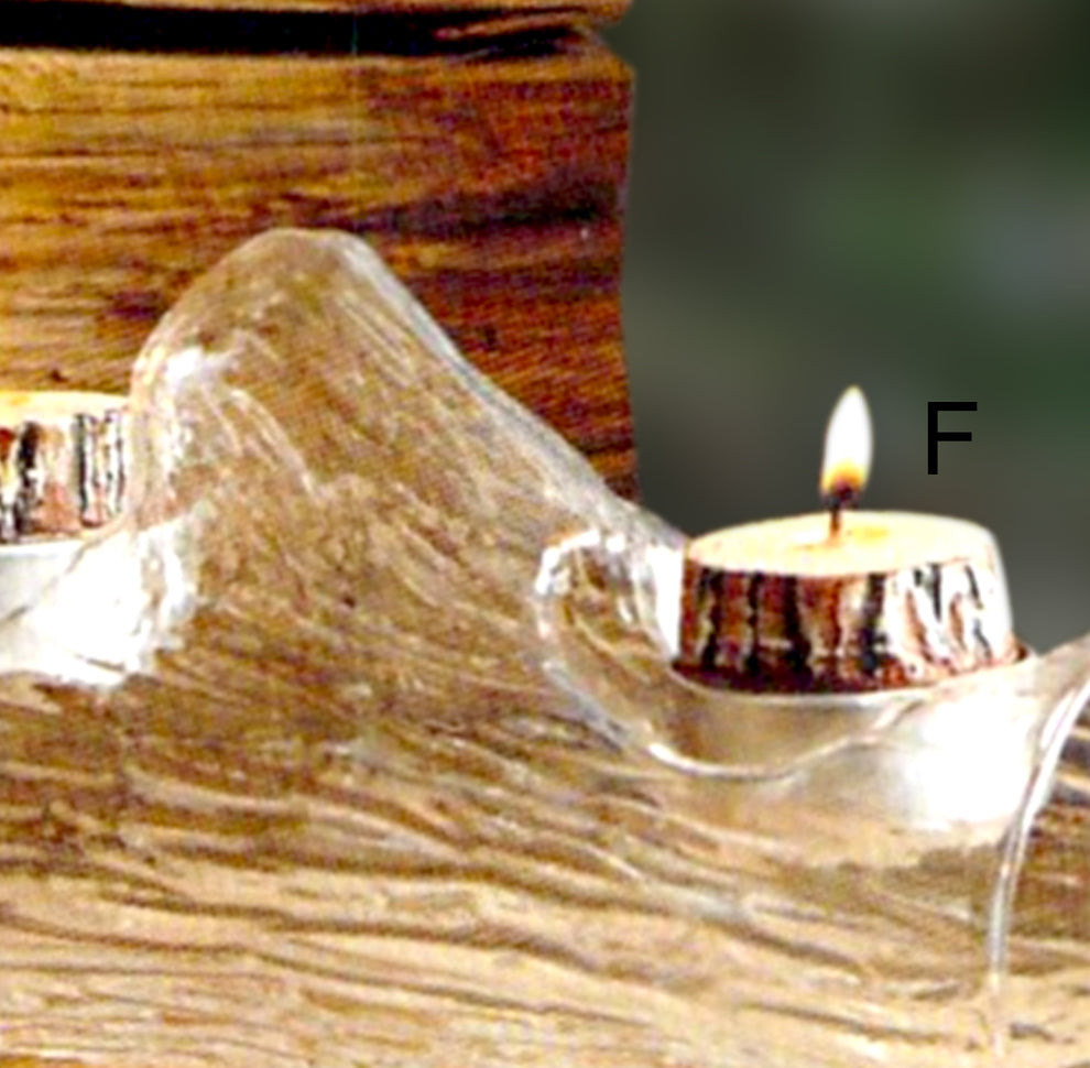 Roost Owl Pine Cone & Log Slice Candles-9