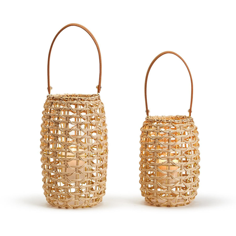 Vertical Rattan Lantern Incl 2 Sizes Set Of 2 By Two's Company | Lanterns | Modishstore - 3