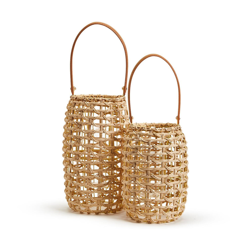 Vertical Rattan Lantern Incl 2 Sizes Set Of 2 By Two's Company | Lanterns | Modishstore - 2
