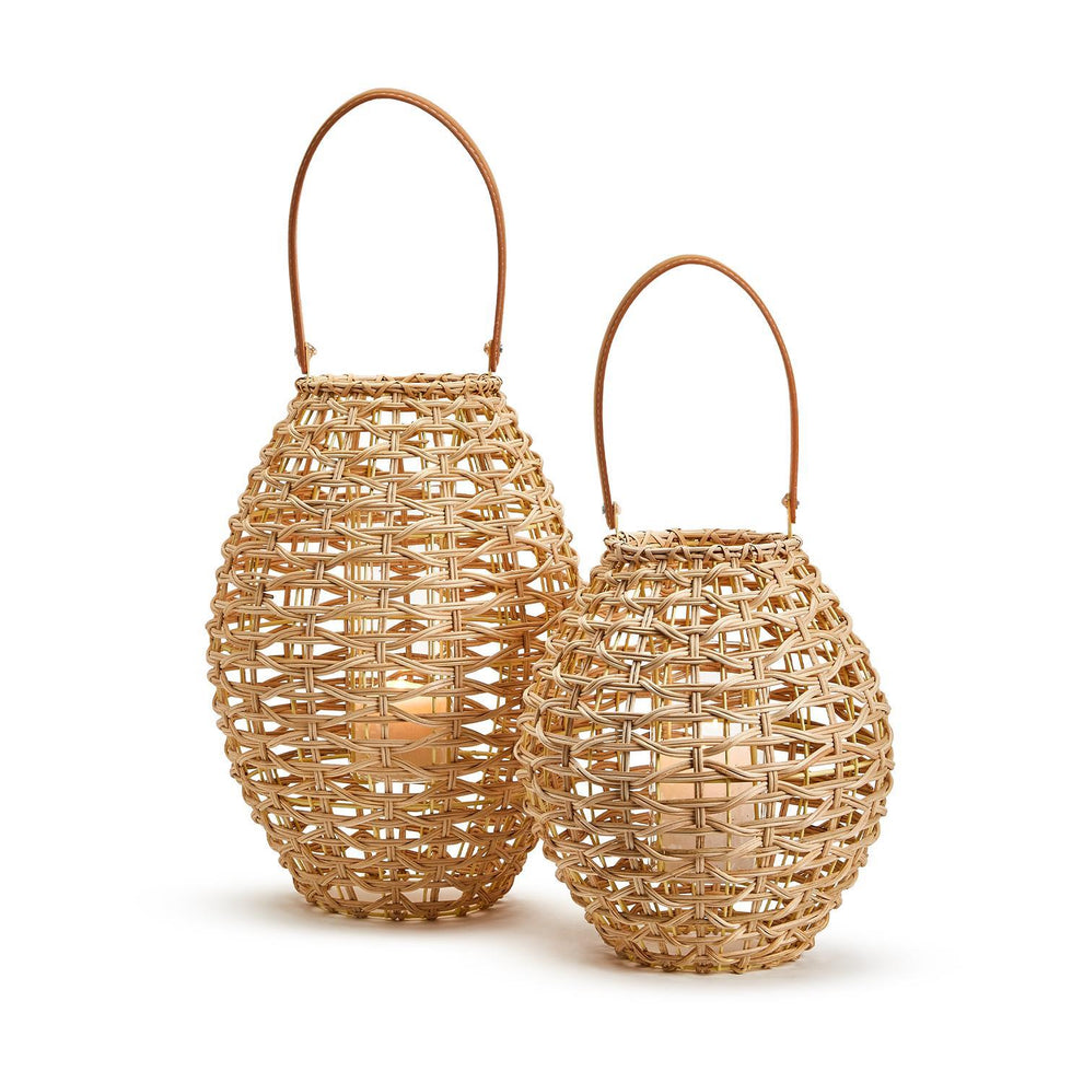 Oval Rattan Lantern Incl 2 Sizes Set Of 2 By Two's Company | Lanterns | Modishstore - 4