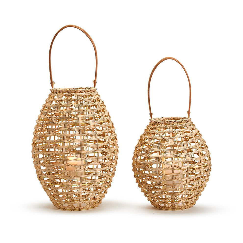 Oval Rattan Lantern Incl 2 Sizes Set Of 2 By Two's Company | Lanterns | Modishstore - 3