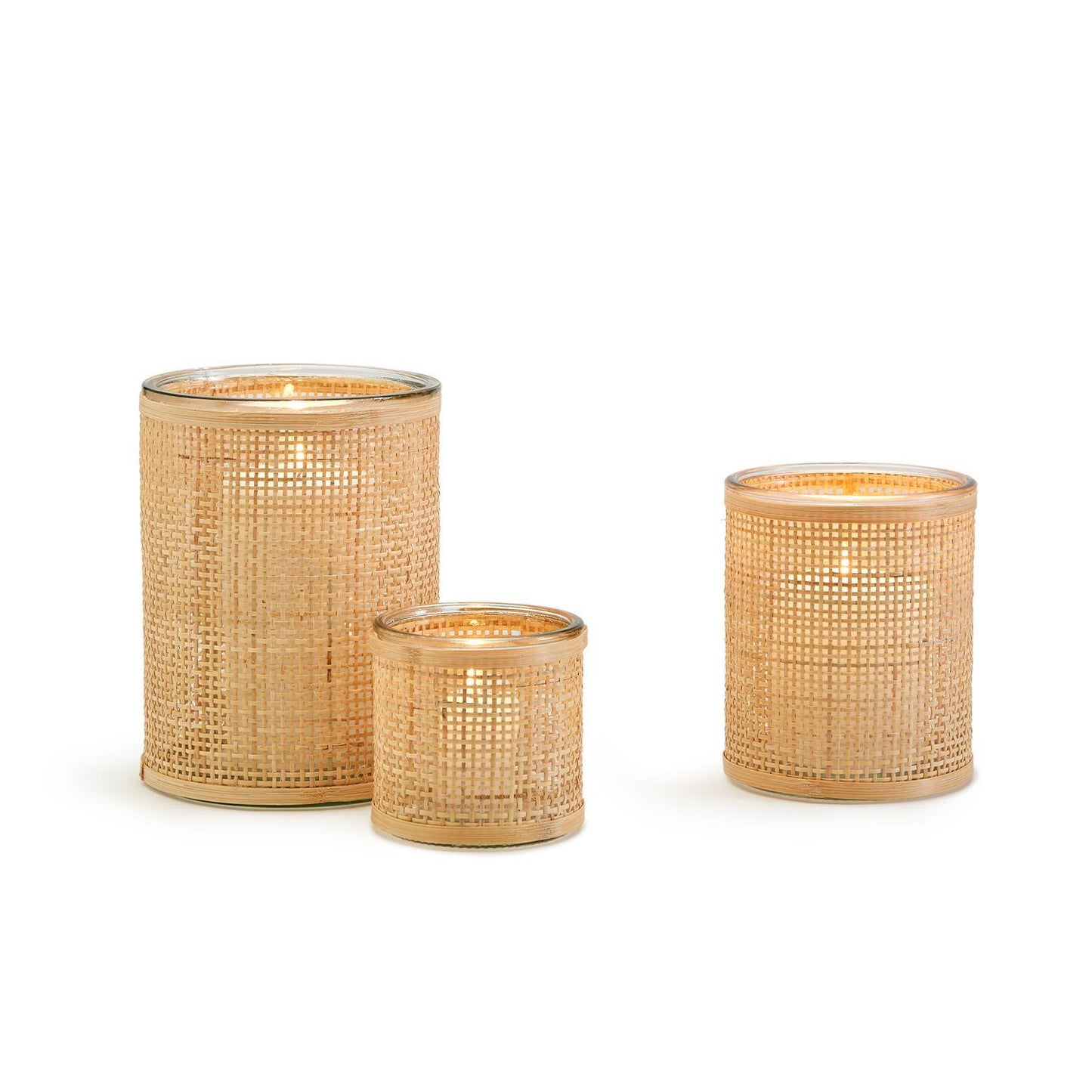 Weaved Rattan Wrapped Cachepot Incl 3 Sizes Set Of 3 By Two's Company | Candle Holders | Modishstore - 5
