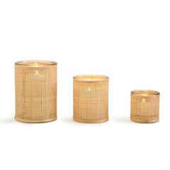 Weaved Rattan Wrapped Cachepot Incl 3 Sizes Set Of 3 By Two's Company