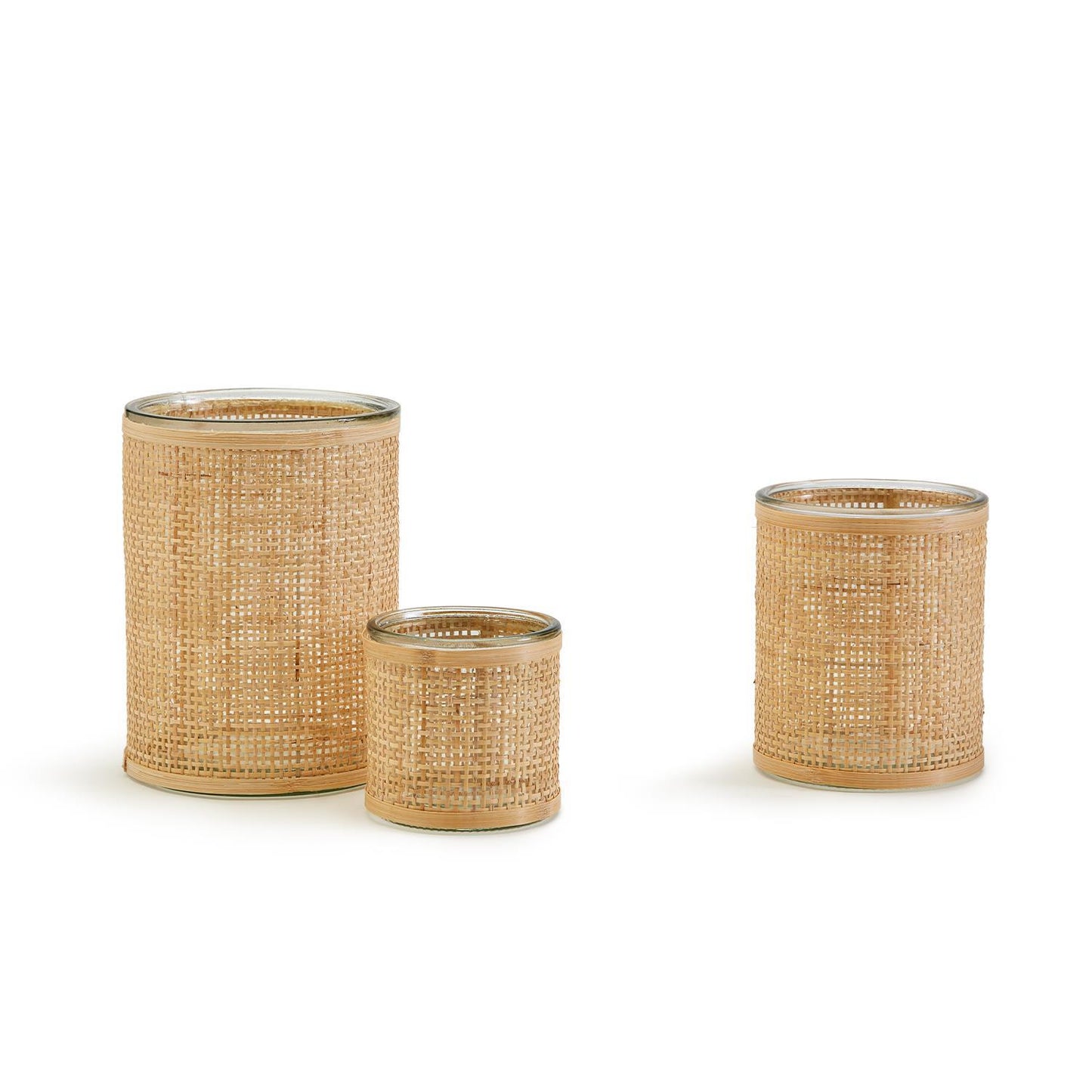 Weaved Rattan Wrapped Cachepot Incl 3 Sizes Set Of 3 By Two's Company | Candle Holders | Modishstore - 4