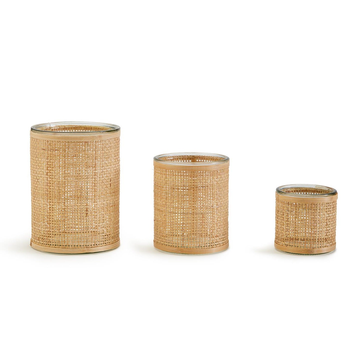 Weaved Rattan Wrapped Cachepot Incl 3 Sizes Set Of 3 By Two's Company | Candle Holders | Modishstore - 3