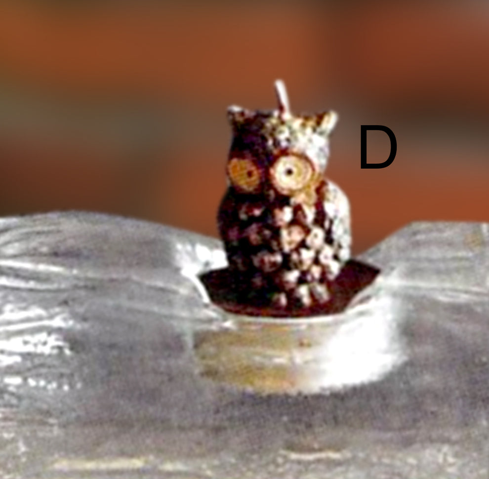 Roost Owl Pine Cone & Log Slice Candles-10