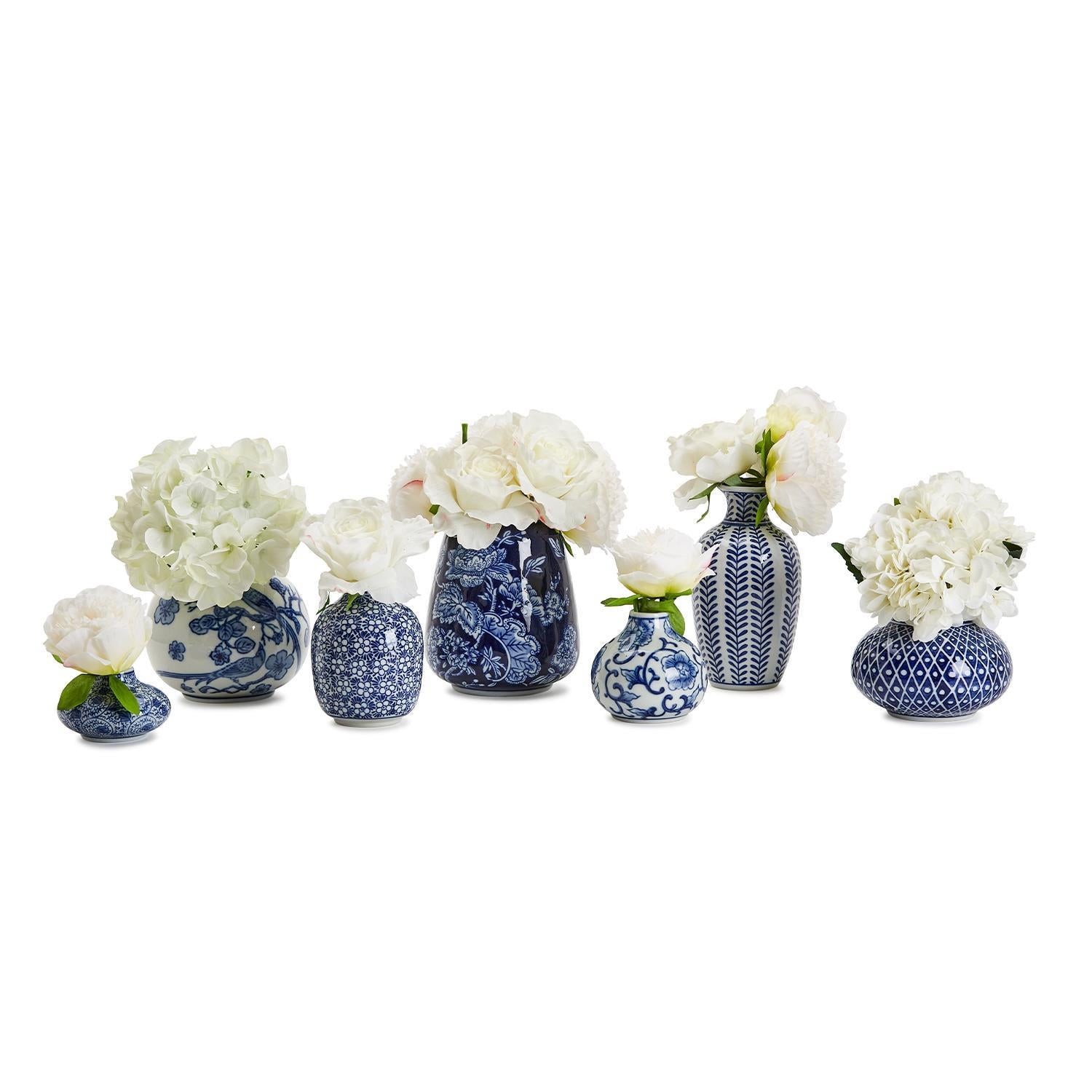 Blue & White S/14 Vase By Tozai Home | Vases | Modishstore - 1