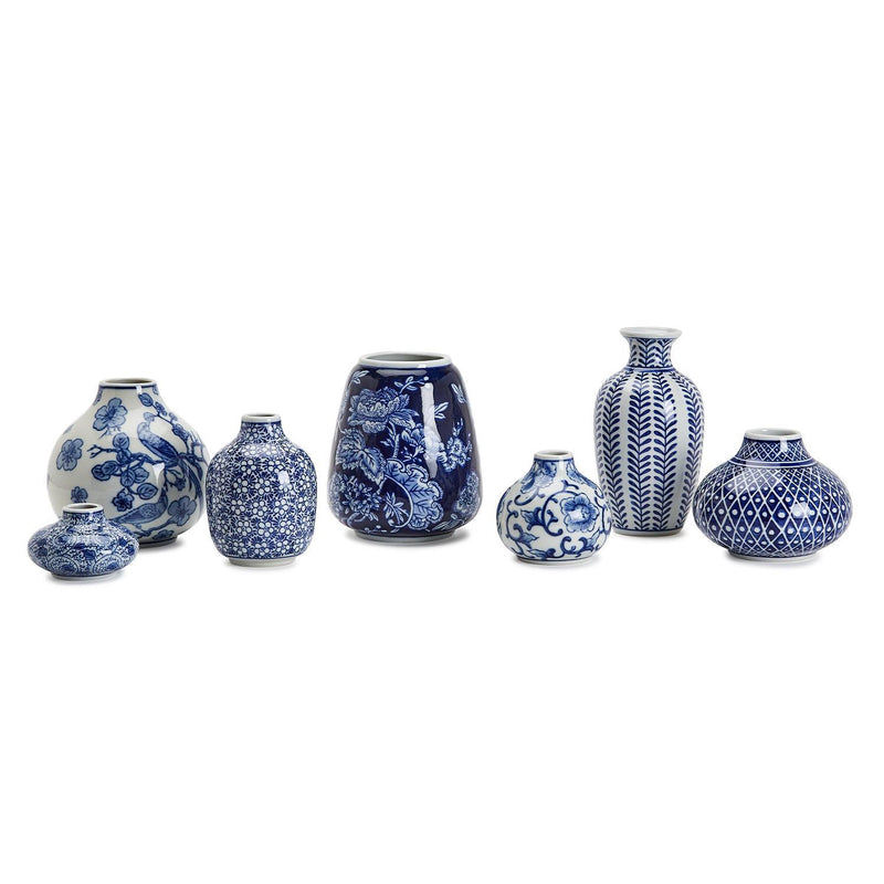 Blue & White S/7 Vase By Tozai Home | Vases | Modishstore - 2