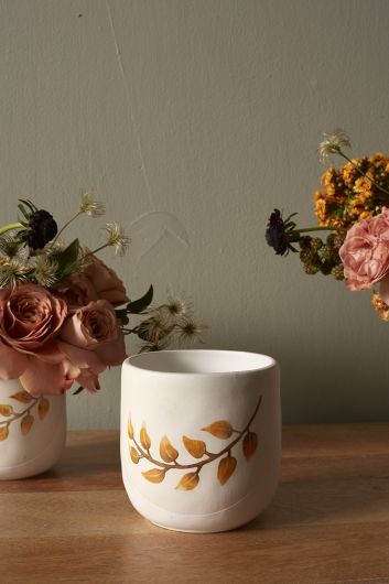 Harvest Ceramic Pot Set Of 3 By Accent Decor | Planters, Troughs & Cachepots | Modishstore - 2