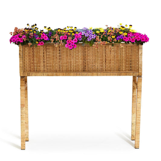 Rattan Table Planter By Two's Company | Planters, Troughs & Cachepots | Modishstore