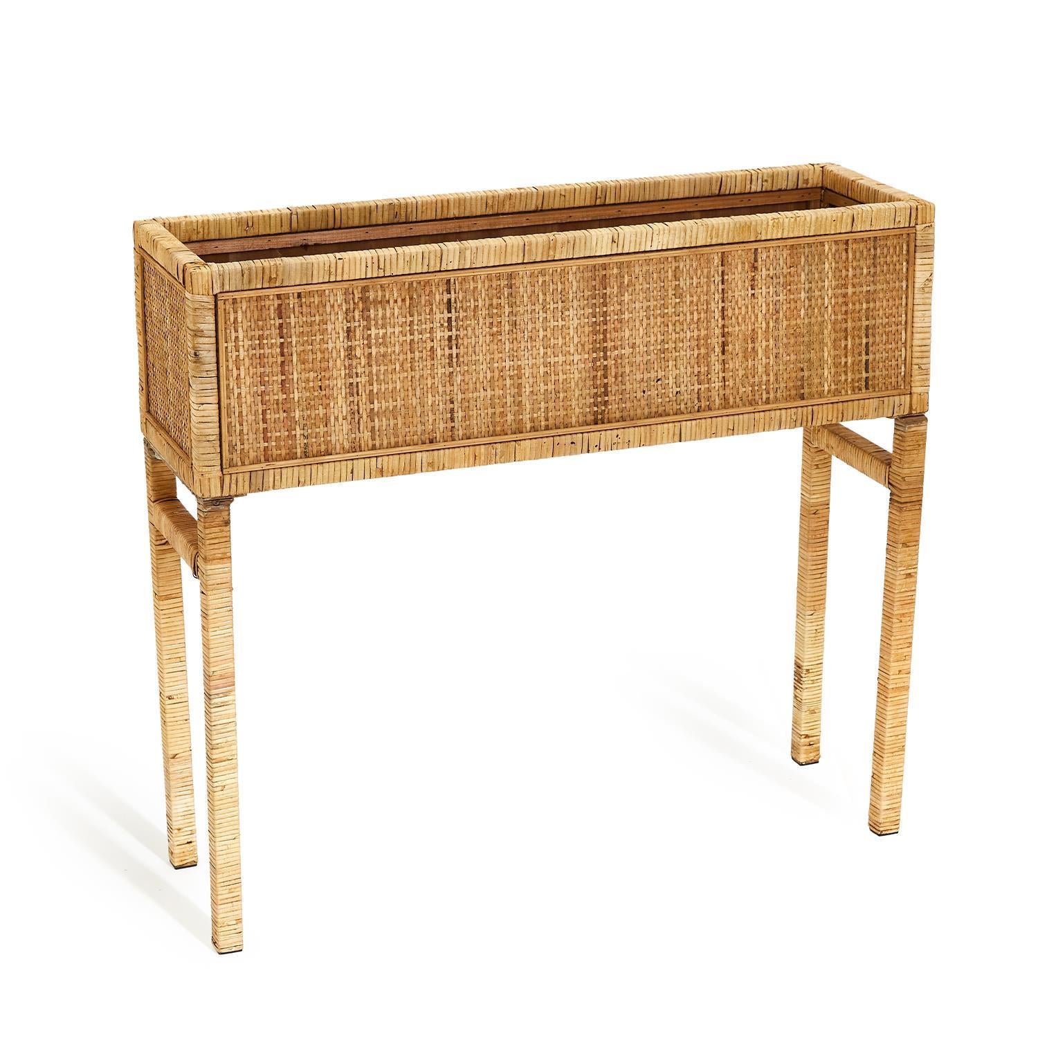 Rattan Table Planter By Two's Company | Planters, Troughs & Cachepots | Modishstore - 3