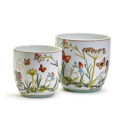 Butterfly Garden Cachepot / Planter Set Of 2 By Two's Company | Planters, Troughs & Cachepots | Modishstore - 4