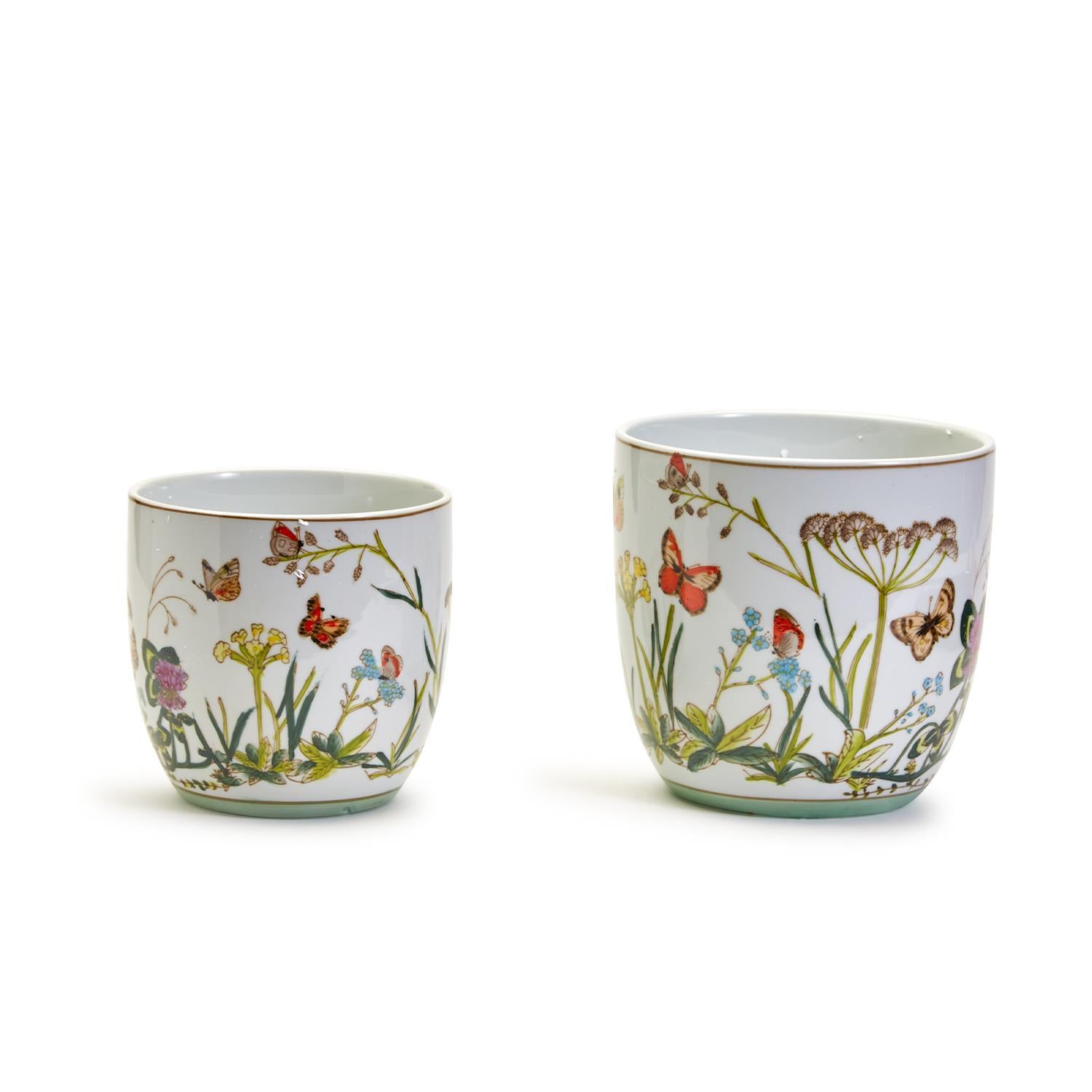Butterfly Garden Cachepot / Planter Set Of 2 By Two's Company | Planters, Troughs & Cachepots | Modishstore - 2