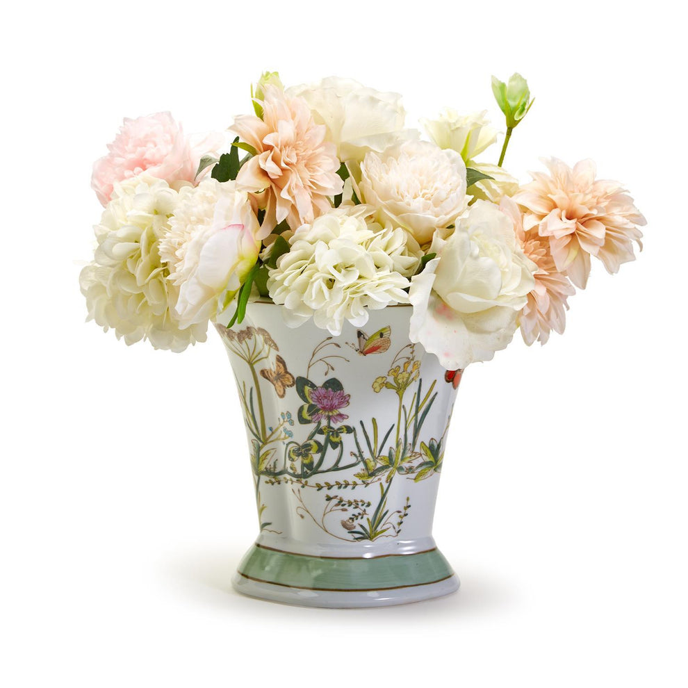 Butterfly Garden Flared Vase / Cachepot By Two's Company | Planters, Troughs & Cachepots | Modishstore - 4