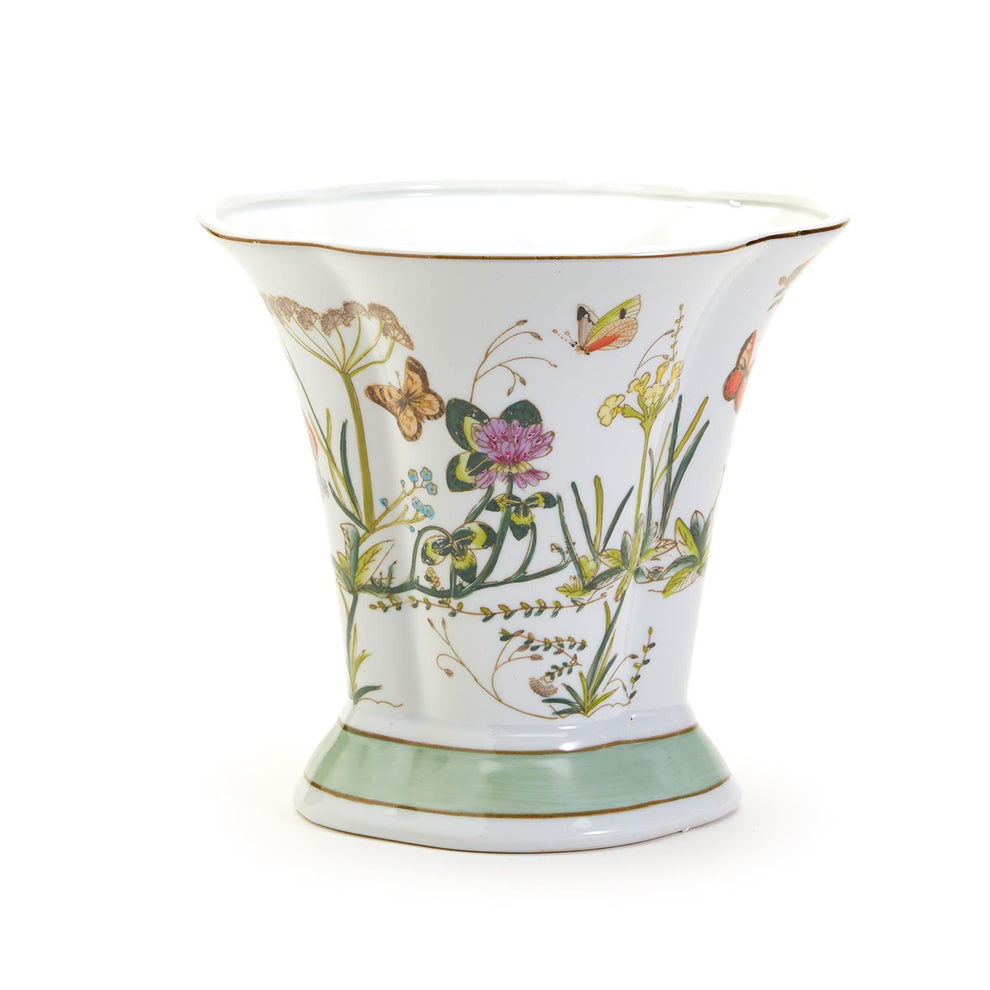 Butterfly Garden Flared Vase / Cachepot By Two's Company | Planters, Troughs & Cachepots | Modishstore - 3