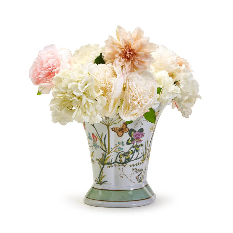 Butterfly Garden Flared Vase / Cachepot By Two's Company | Planters, Troughs & Cachepots | Modishstore