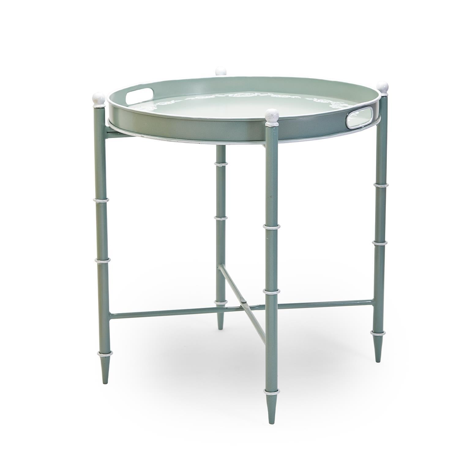 Fleurette Hand-Painted Floral Pattern Side / End Table By Two's Company | End Tables | Modishstore - 3