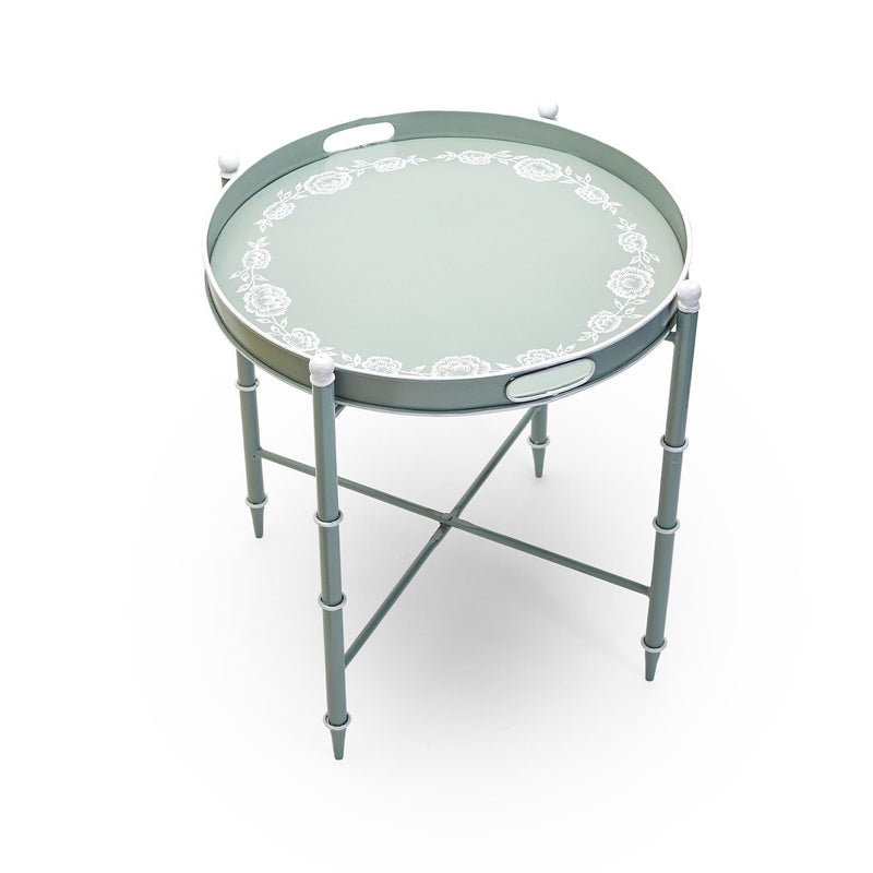 Fleurette Hand-Painted Floral Pattern Side / End Table By Two's Company | End Tables | Modishstore - 2