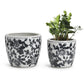 Black and White Set of 4 Hand-Painted Cachepot / Planter / Vase By Two's Company | Planters, Troughs & Cachepots | Modishstore