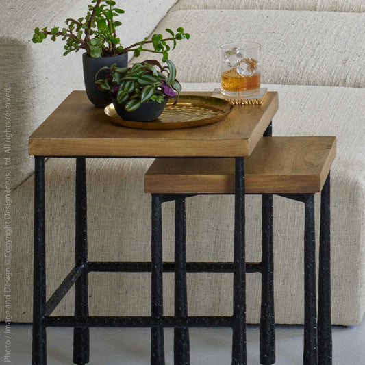 Valea Square Side Table-Set/2 By Texture Designideas | Side Tables | Modishstore