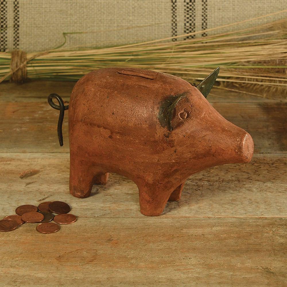 HomArt Terra Cotta Pig Bank - Set of 6 - Feature Image | Modishstore | Home Accents