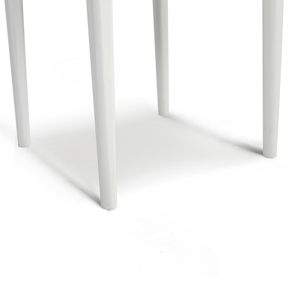 Alto 18" Square Italian Carrara White Marble Side Table with White Legs By The Bianco Collection | Side Tables | Modishstore - 3