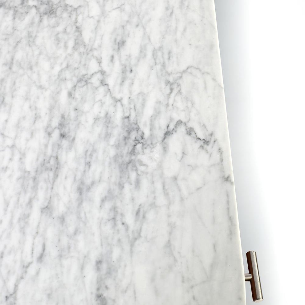 Viola 44" Rectangular White Marble Writing Desk with Walnut Legs, TBC-4103-PT1836-WHT By The Bianco Collection | Desks | Modishstore - 4