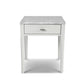 Alto 18" Square Italian Carrara White Marble Side Table with White Legs By The Bianco Collection | Side Tables | Modishstore - 7