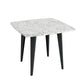 Soro 24" Square Italian Carrara White Marble Side Table with Metal Legs By The Bianco Collection | Side Tables | Modishstore - 3