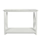 Agatha 39" Rectangular Italian Carrara White Marble Console Table with white color solid wood Legs By The Bianco Collection | Console Tables | Modishstore - 7