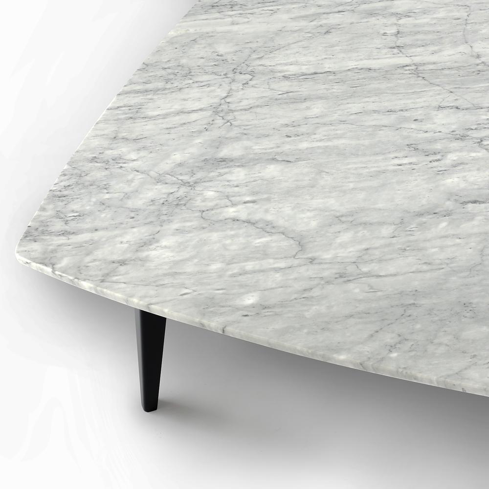 Prata 36" Square Italian Carrara White Marble Coffee Table with Metal Legs By The Bianco Collection | Coffee Tables | Modishstore - 5