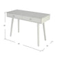 Viola 44" Rectangular White Marble Writing Desk with White Legs, TBC-4103-PT1730-WHT By The Bianco Collection