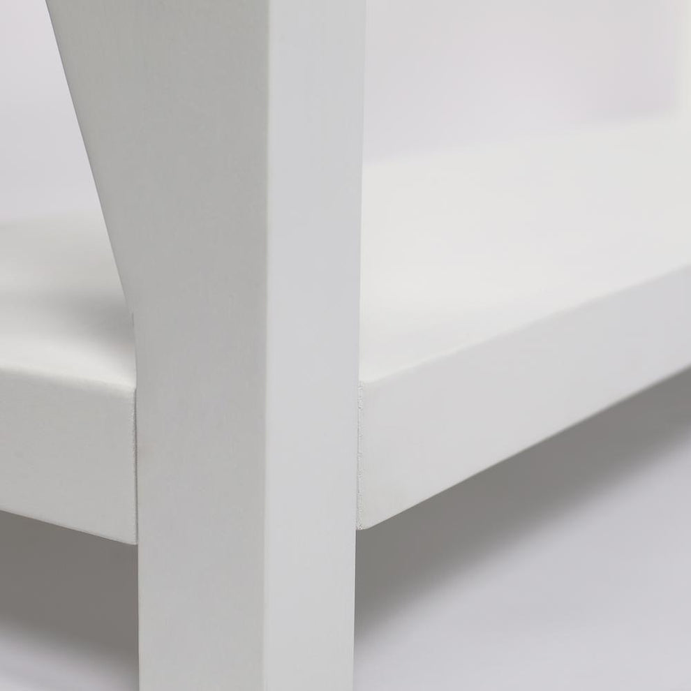 Agatha 39" Rectangular Italian Carrara White Marble Console Table with white color solid wood Legs By The Bianco Collection | Console Tables | Modishstore - 3